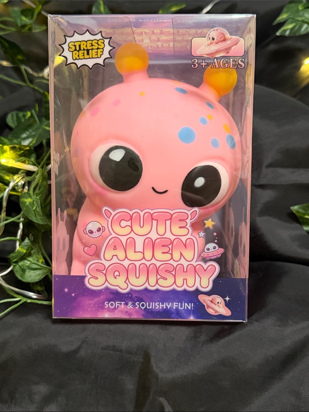 Cute Alien Squishy Soft Toy - Pink Stress Relief Plush